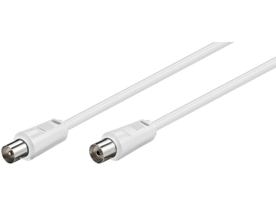 Antennekabel - COAX han/hun, 3C-2V CSS, Hvid (10m)