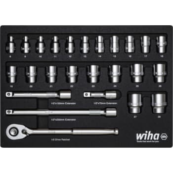 Wiha topnøglesæt 1/2", 25 dele, 8 - 28 mm
