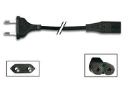 Strømkabel - Euro han til C7 (8-tal) hun, Sort (1,8m)