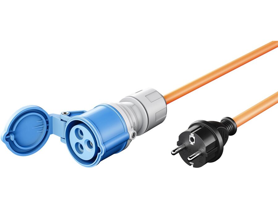 CEE adapterkabel - CEE7/7 han til 3P CEE hun (5m)