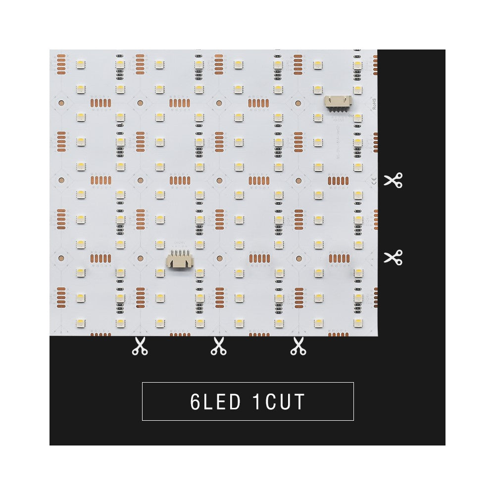 25x25 foldbar RGBW LED ark RA95, 15W - IP20, RA95, 24V - 17,5W/meter LED Strip - Input: 24V - 840lm/meter - RA94