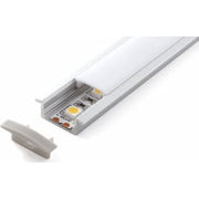 Alu Profil 1, indbygning, 2000 x 23,2 / 17,1 x 8 mm, alu/opal