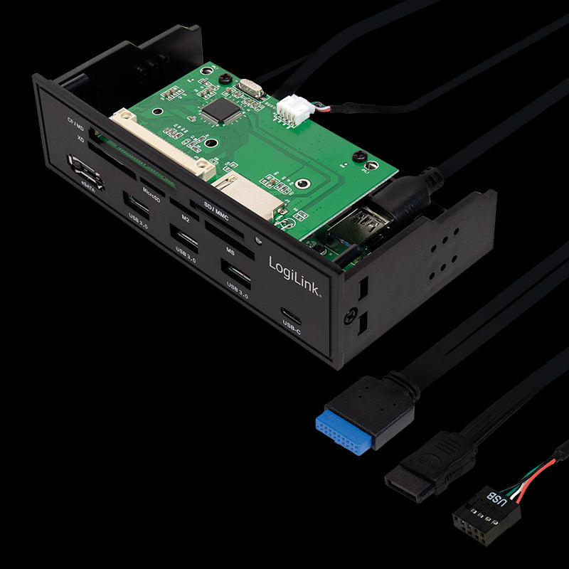 5,25" Multifunktions-Panel m. USB hub, kortlæser og eSata