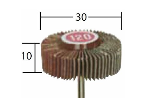 Viftesliber af normalkorund - K120 (Ø30x10mm)