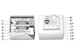 230V printtransformator - 1,2VA 2 x 12V / 2 x 50mA