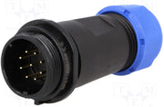 Rundstik, SP21 - 9pol han, til Ø7-12mm kabel (IP68)