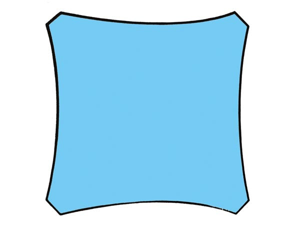 Kvadratisk solsejl - 5 x 5m, Himmelblå