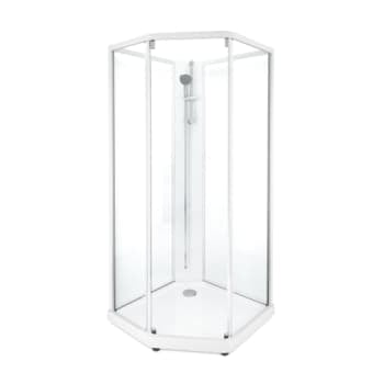 Showerama 10-5 classic femkantet brusekabine,90x90,hvid/klar