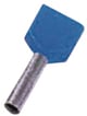 Isoleret dobbelt terminalrør blå 2x16mm2 L=14mm
