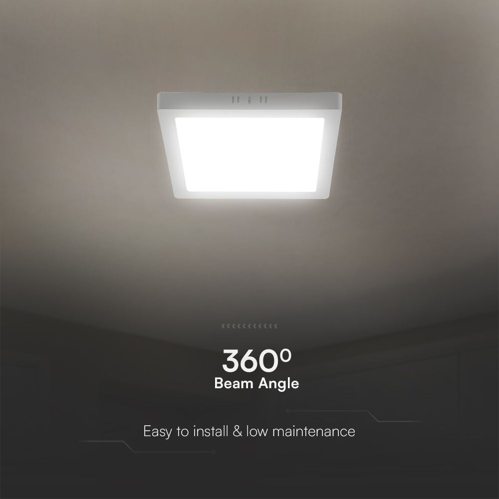 24W Bagbelyst Panel med Samsung Chip, 3000K, Kvadratisk - 2500lm, RA80, 5 års garanti