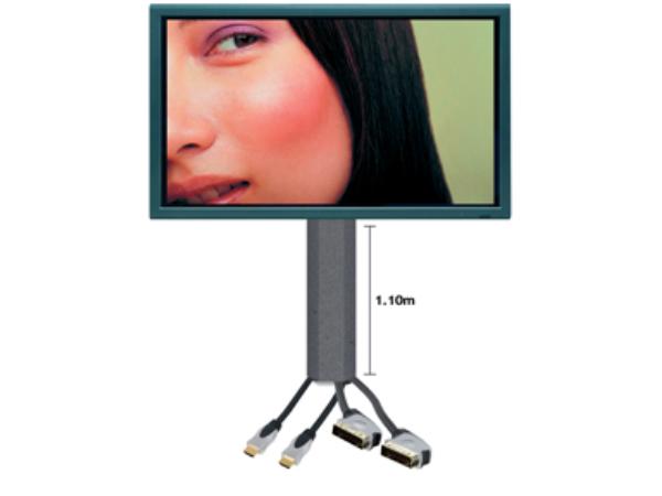 Alu. kabelkanal - 50 x 1100mm, SORT