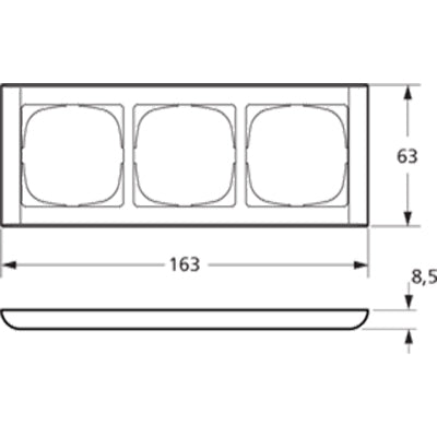 LK Fuga ramme Softline 63 3m vandret - koksgrå