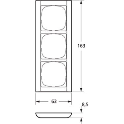 LK Fuga ramme Softline 63 3m - lysegrå