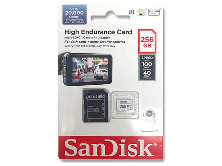 High Endurance microSDXC kort - 256GB Video Class V30 (U3)