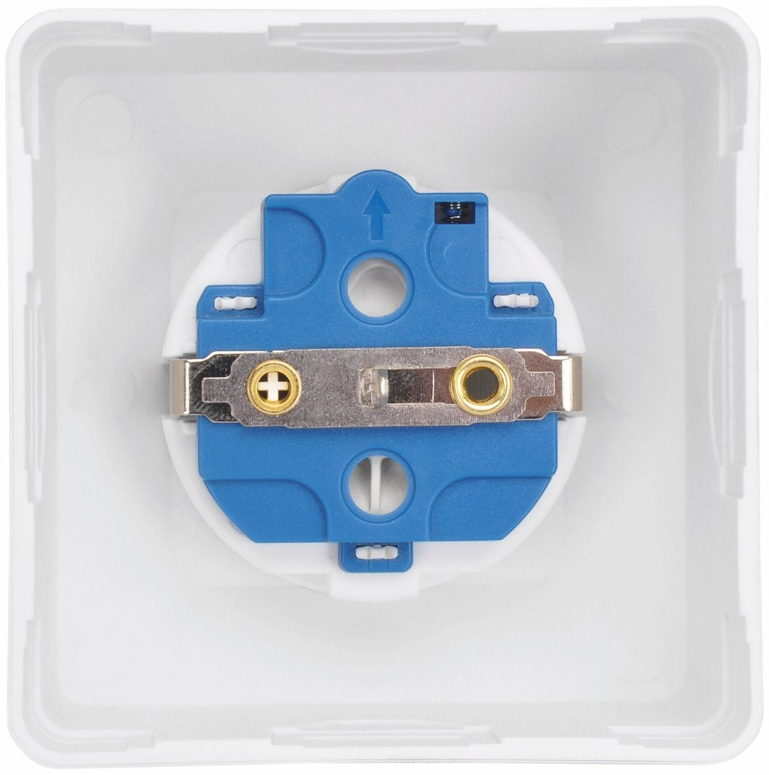 Stikkontakt enkelt med schuko i hvid