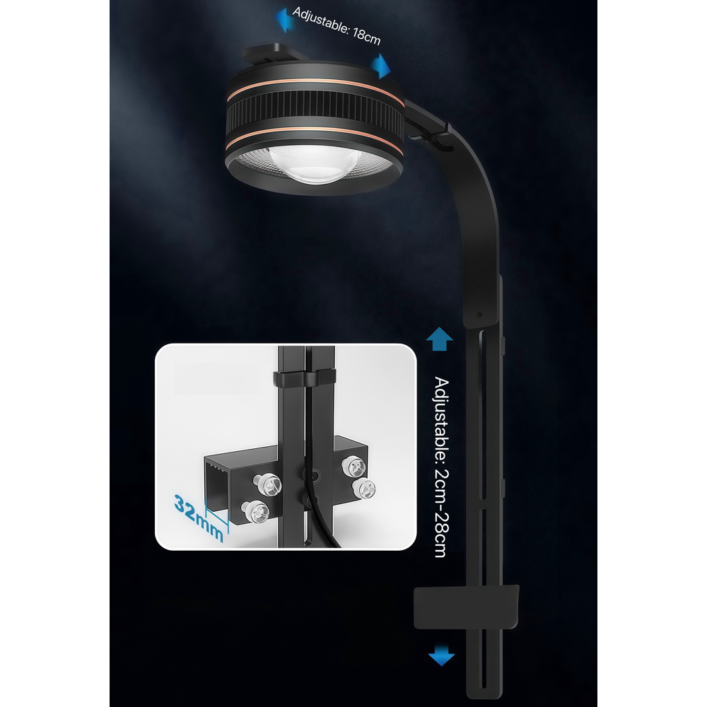 48 cm LED akvarie lampe med 30W effekt og 2400lm lysstyrke - 230V input