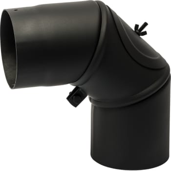200 mm Metalbestos knærør 90° med smig, med renseklap