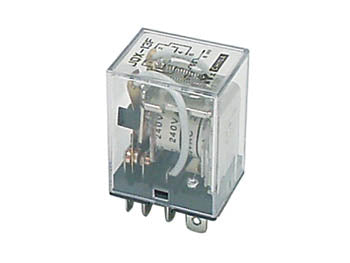 JQX-13F Heavy duty relæ - 230VAC / 10A, 2 x skifte (DPDT)