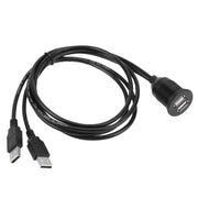 USB 2.0 paneludtag - 2 x USB-A m. data, Ø25mm (1m)