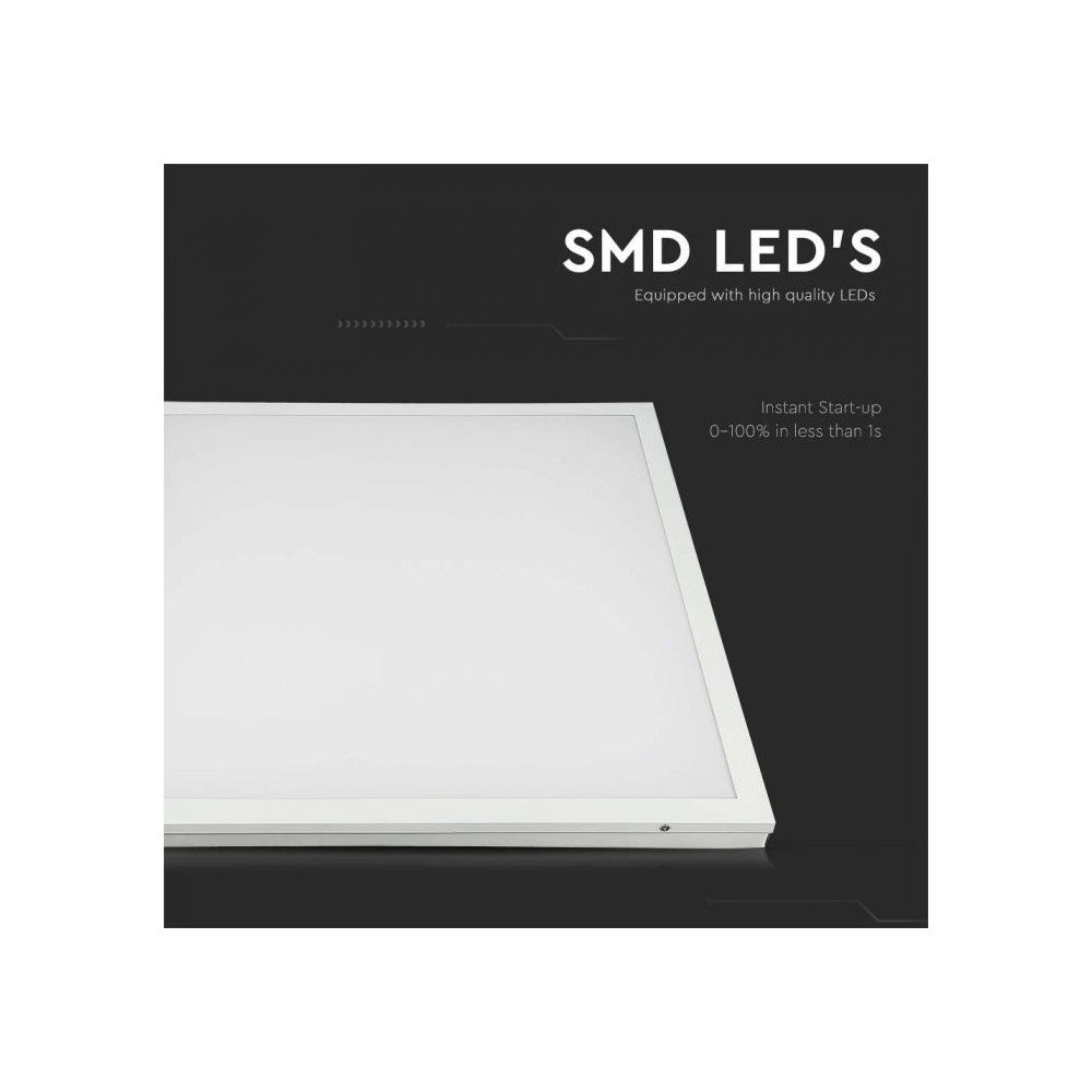 V-Tac 60x60 LED panel i hvid ramme - 36W, direkte montering