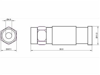 F stik - Kompression til RG6, HF-tæt (Ø7mm)