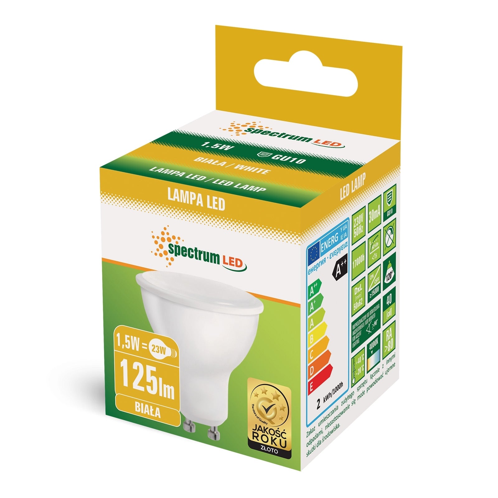 1,5W LED Pære GU10 4000K 125Lm