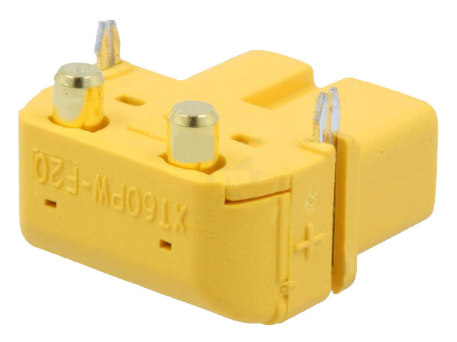 DC-XT60 fatning - 2pol, 90° hun, printben