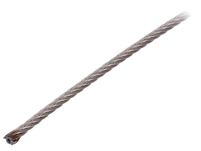 Stålwire - Ø4mm, 7x7 A4 rustfri stål (10m)