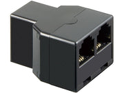 Telefonsplitter - RJ11 (6P4C) hun til 2 x RJ11 hun, Sort