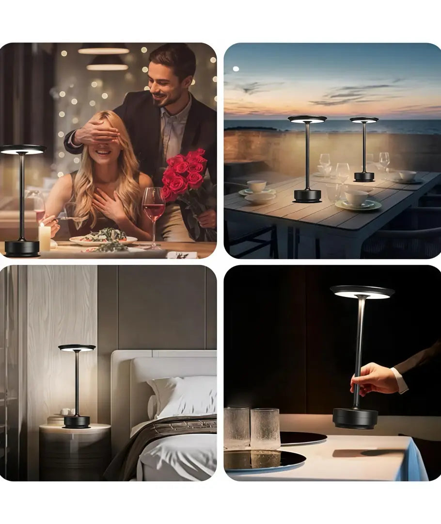 Sort LED bordlampe med touch-dæmpning og justerbar farvetemperatur (CCT) - 5W, 500lm, RA80, IP20