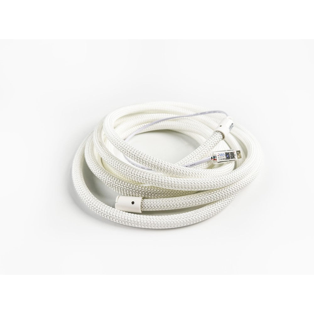 3m RGBIC Neon flex slange med Bluetooth App og fjernbetjening - Vævet reb, USB-opladning - Komplet sæt til lysdekorationer.
