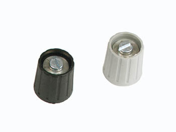 Drejeknap - 15mm / 6mm aksel, Grå