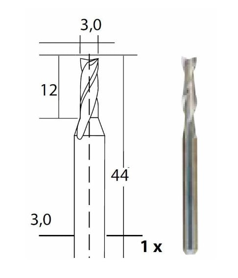 Hårdmetal multifræser - 3mm
