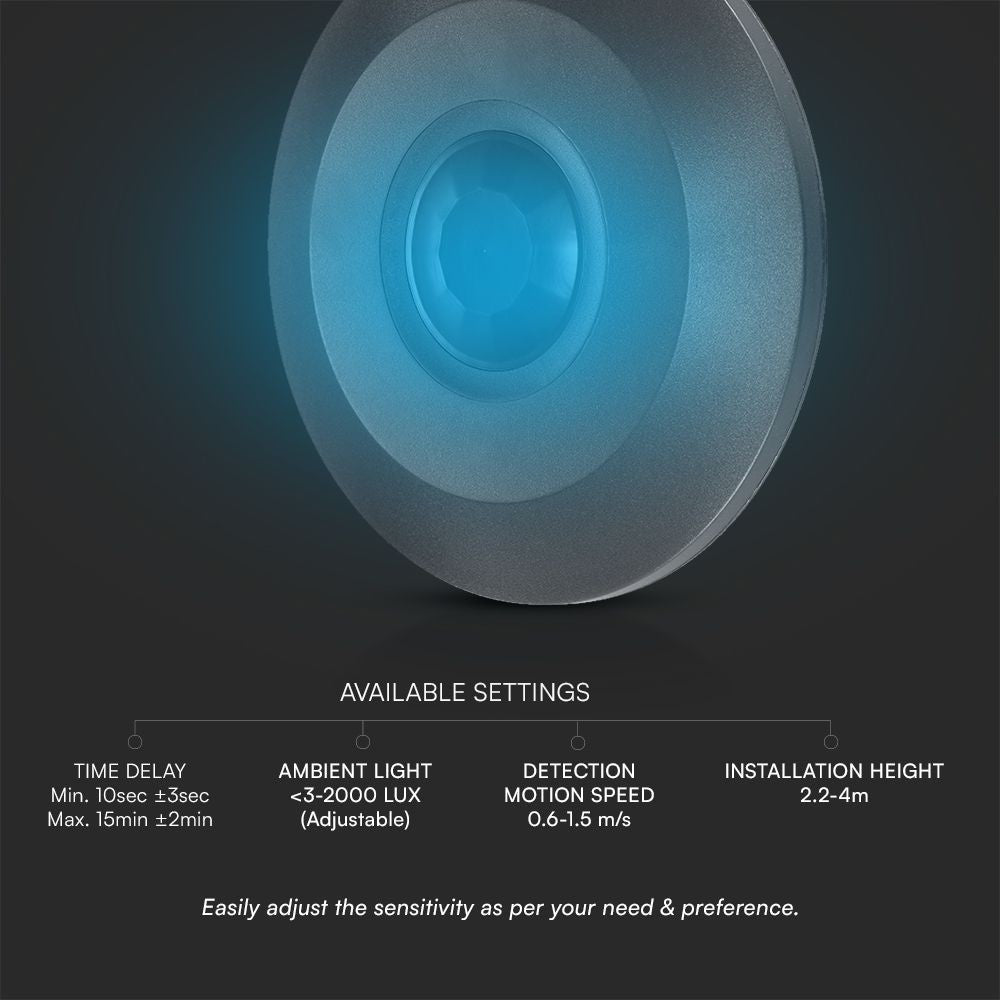 V-Tac Pro Loftsensor - Sort - 5 års garanti