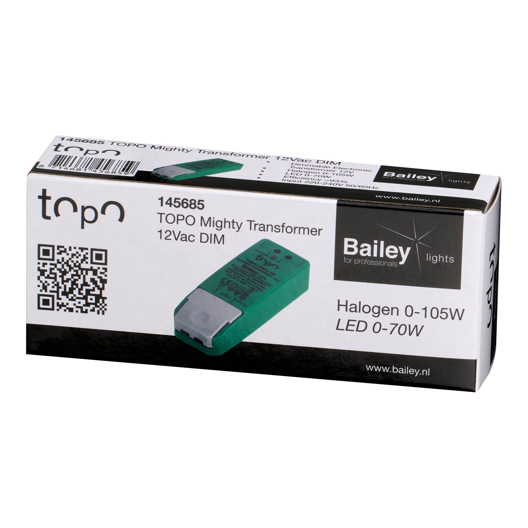 TOPO Mighty Transformer 12VAC 0-105W / LED 0-70W, dæmpbar