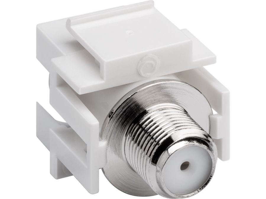 Keystone COAX han til F hun - Flush mount, Hvid