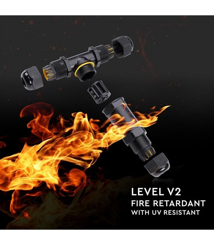 Vandtæt T-kabelsamler IP68 - sort