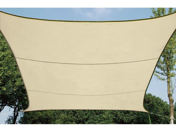 Kvadratisk solsejl - 5 x 5m vandgennemtrængelig, BEIGE
