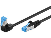 U/UTP netværkskabel - CAT6a PIMF, 90° vinklet, Sort (0,25m)