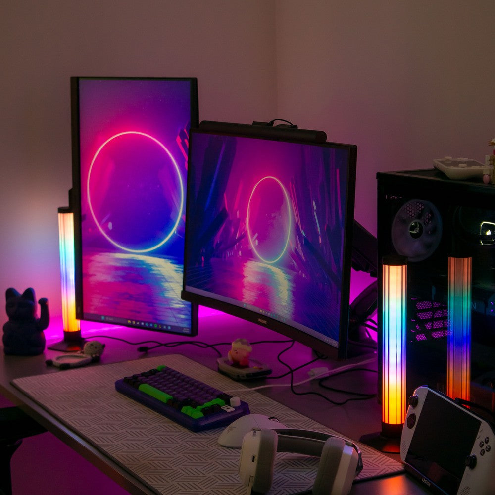 2 stk. 43cm RGBIC ambient light bar med Bluetooth og 5W effekt - USB-indgang 5V