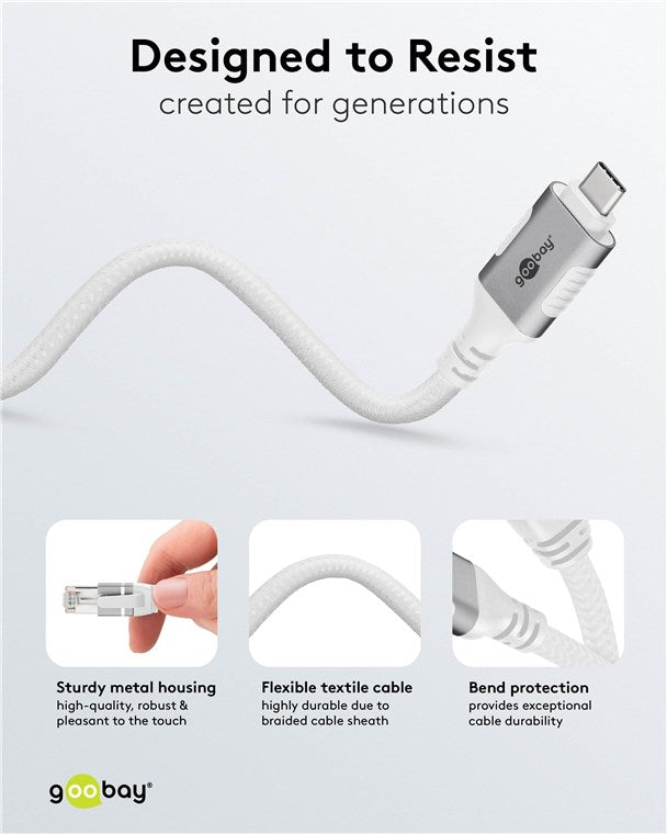 USB-C™ 3.1 til RJ45 netværkskabel, Hvid (1m)