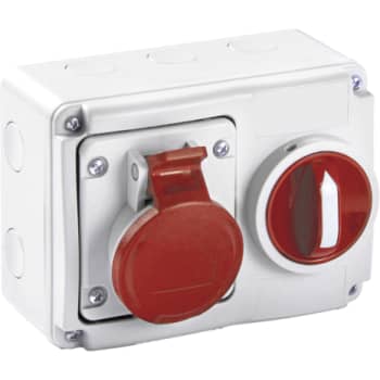 CEE Stikkontakt med interlock 5P 400V 32A IP54