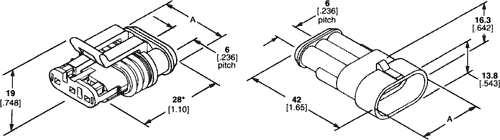 Superseal 1.5 DC autostik - 2pol hun, 24V (IP67)