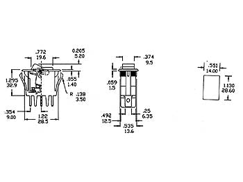 Vippekontakt - 1P OFF-ON 10A / 250V, Orange lys