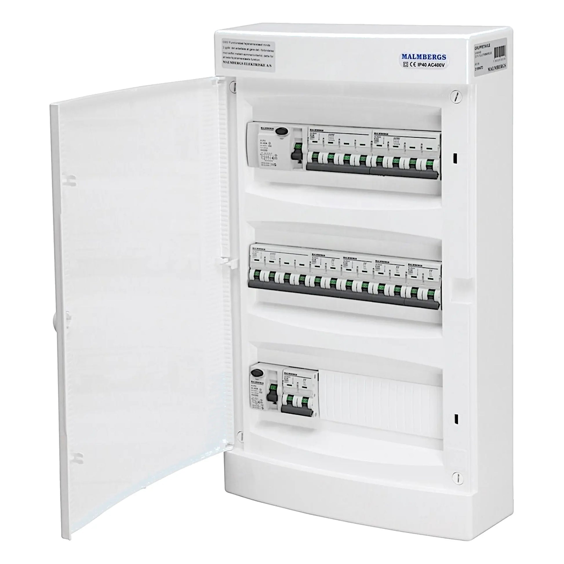 Færdigmonteret gruppetavle – 3 Rækker UG18