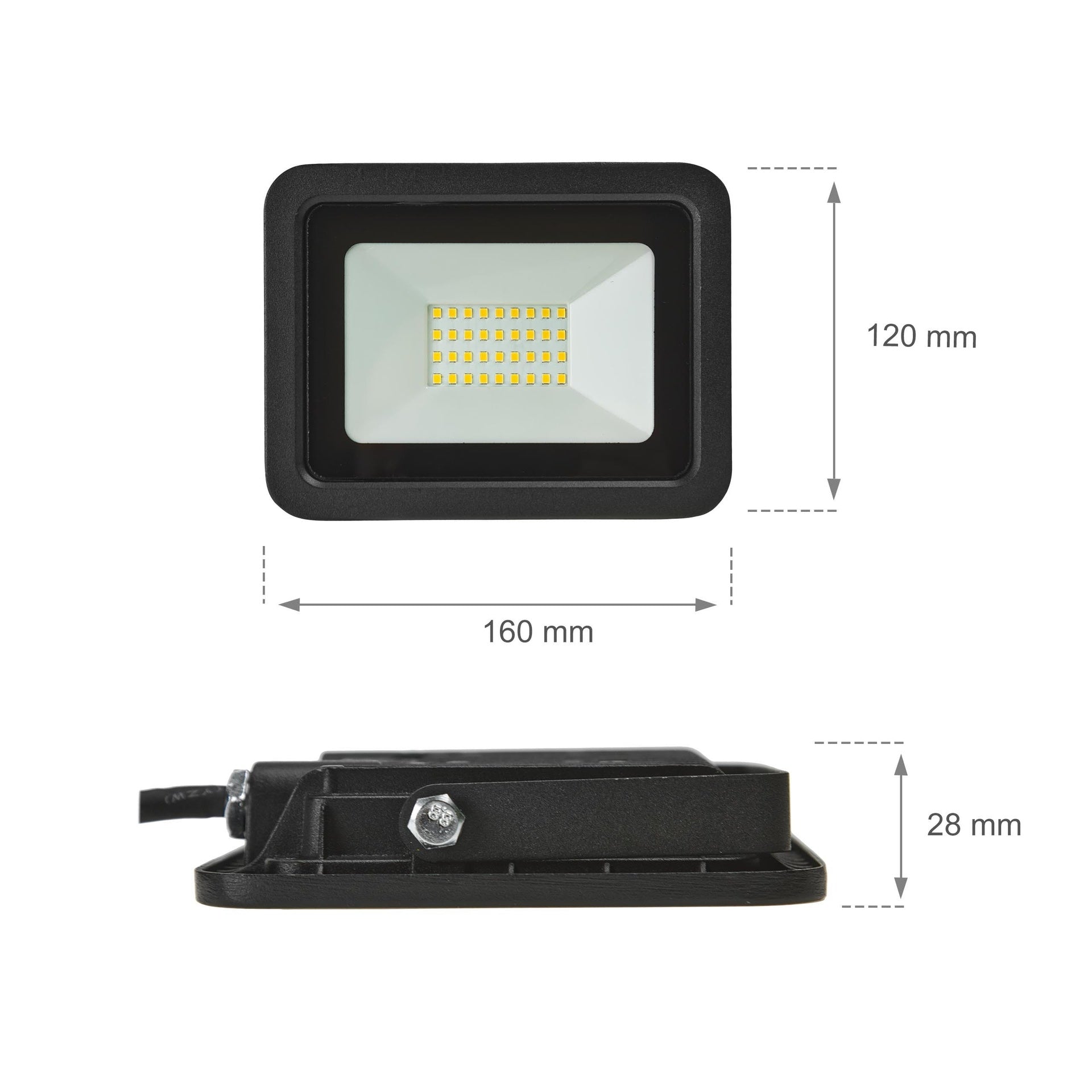 30W LED projektør m. sensor 3000K 2600 Lumen