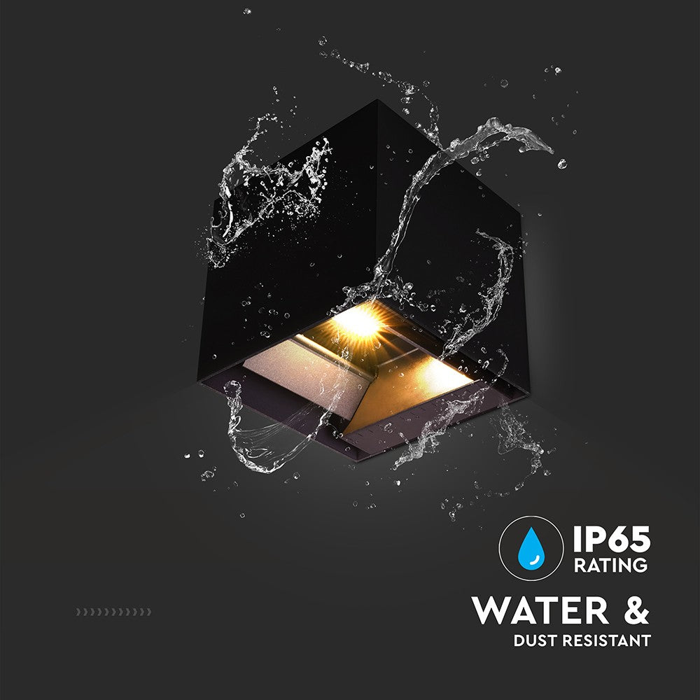 9W Solar Væglampe med LED, PIR sensor og 3i1 funktion, sort hus, vejr- og vandtæt IP65