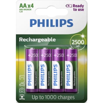PHILIPS Genopladeligt batteri, NiMH, AA LR6, 4 stk.