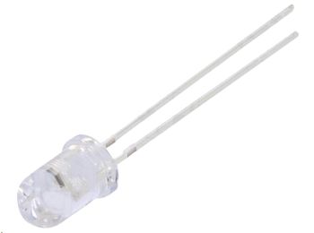 5mm HB LED - Rund, RØD vandklar (1120mcd 30°)