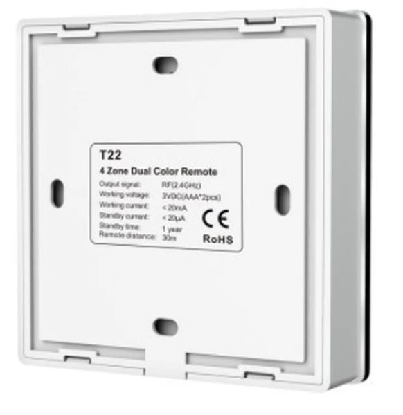 LEDlife rWave vægmonteret CCT dæmper - 4 zoner, batteri